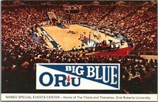 ORAL ROBERTS UNIVERSITY Tulsa Postcard BIG BLUE Basketball Arena Interior c1960s picture