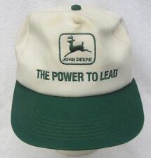 NEW 1980s John Deere Tractor Cap JD POWER TO LEAD HAT Adjustable Strap NOS picture