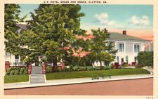 Postcard GA Clayton Georgia Hotel Green & Annex Linen Vintage PC e5989 picture