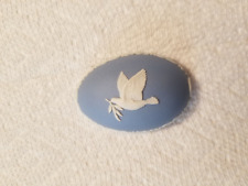 Wedgwood Jasperware Blue and White Egg Shaped Trinket/Ring Box - Dove 1977 picture