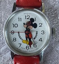 Vintage Bradley Mickey Mouse Wrist Watch Walt Disney World Mechanical Runs Works picture