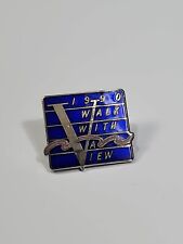 Walk With a View 1990 Lapel Pin Blue & Silver Colors Vintage picture