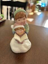 Avon Exclusive Hand Painted Carolers Music Box Plays Joy To The World Retired picture