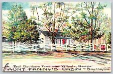 Postcard Aunt Fanny's Cabin, Smyrna, Georgia Real Southern Food O70 picture
