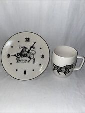 Vintage Taurus Horoscope Coffee Mug & Kitchen Wall Clock Zodiac picture