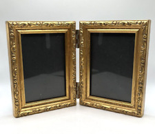 Vintage Golden Antique Style Ornate Double Picture Frame, 3.5x5 in Photo picture