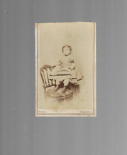 OLD CDV REAL PHOTO YOUNG GIRL Odd Dress 1860s CIVIL WAR TAX STAMP Binghamton NY picture