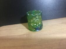 Vintage Jos. St Clair Green Carnival Glass Toothpick Holder picture