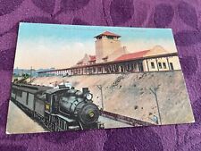 @1910 train at the station Great Northern Depot lower view Everett WA postcard picture