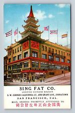 San Francisco CA-California, Sing Fat Co. Bazaar, Advertising Vintage Postcard picture