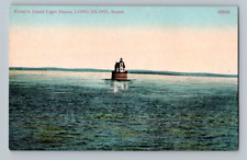 1910. fisher's island light house. long island, sound. POSTCARD. FF17 picture