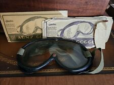 M 1944 WW2 U.S. Army Air Forces B-8 Flying Goggles W/ Extra Lenses Green & Clear picture