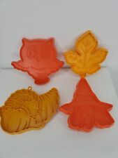 Vintage Hallmark Holiday Plastic Cookie Cutters Lot of 4  Fall Season Multicolor picture