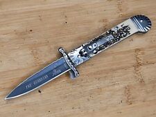 Hubertus Solingen Germany Vintage Knife A/O “The Guardian” Stag Handles Rostfrei picture