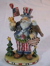 Ceramic Patriotic Uncle Sam/Santa God Bless America 10-1/2