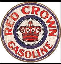 Red Crown Gasoline Metal Tin Sign Gas Oil Home Bar Garage Shop Wall Decor #1899 picture