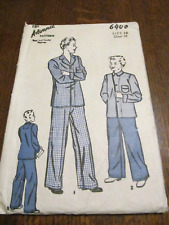 *1930s Antq Advance Sewing Pattern 6400 BOYS Pajamas 2 Styles Size 10 Chest 28 picture