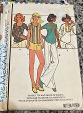 Mccall’s 5510 Miss Size 16 Bust 38 Pattern Top, Pants Or Shorts Vintage 1977 picture