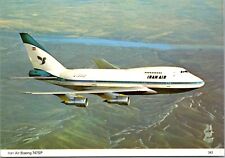 Postcard Boeing 747SP Iran Air in Flight picture