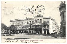 1906 San Antonio Texas Street Scene Menger Hotel Horse Carriage Vintage Postcard picture