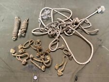 ORIGINAL WWI WWII US ARMY SHELTER HALF TENT ROPE TIE DOWN, END PEICES LOT picture
