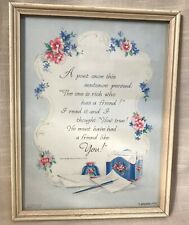 Motto Picture/Plaque Framed Poetry-Sayings-Verses 1930's-1940's Hallmark Motto picture