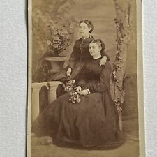 Antique CDV Photograph Beautiful Affectionate Woman Holding Flowers Norwalk OH picture