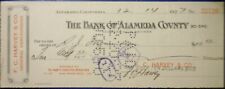 1927 The Bank of ALAMEDA County ALVARADO CALIFORNIA Check LOT #37   picture