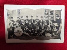 Antique 1904-1918 RPPC Marching Band Real Photo Postcard Massena, Iowa picture