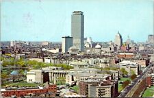 New Boston Massachusetts Skyline Hotel Sheraton Prudential 1970 Vintage Postcard picture