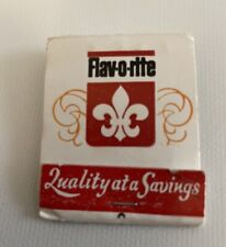 Vintage Flav-o-rite Foods.  Matchbook Full Unstruck picture