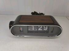 CLEAN Vintage Ken-Tech Flip Dial Alarm Clock Model T-440 Japan Retro Wood Style picture
