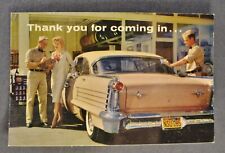 1958 Chevron Gas Station Postcard Oldsmobile Holiday Hardtop Excellent Original picture