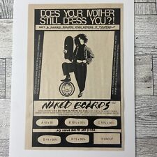 Vintage Print Skateboard Ad Naked Boards Authentic 1980s Promo Art Poster picture