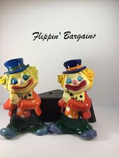 Vintage Plastic Hobo Happy Clown Coin Collectible Piggy Bank Antique With Plugs picture