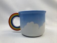 Vintage Vandor 1980 Small Mug w/ Rainbow Handle Clouds Coffee Cup Pride Rare NOS picture