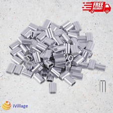 50PCS Aluminum Crimping Sleeve for Wire Rope Cable Ferrule Diameter 3/16