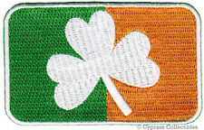 IRISH CLOVER FLAG PATCH IRELAND embroidered iron-on SHAMROCK EMBLEM TRICOLOR NEW picture