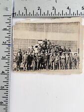 Photograph Vintage Group of Worker Men Outdoors Suspenders Flat Caps 4x4.5