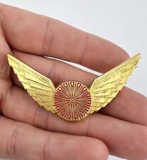 Rare Air California Airlines Pilots Captain Gold Tone Hat Badge Wings Pin 2.5