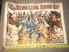 Vintage Ringling Brothers Army Of 50 Clowns Circus World Museum Poster 1960 picture