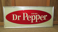 Vintage DR. PEPPER Soda Sign Tin ~ Red Oval and 
