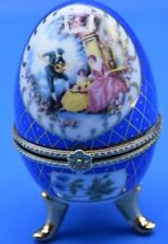 RARE LIMOGES Vintage Porcelain Egg Trinket Box. picture