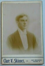 Young Gentleman Portrait Cabinet Card Photo Clare V. Skinner Toledo Ohio picture
