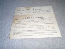 2 Paper Dog Licenses 1901, 1909 Hiram, Maine picture