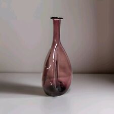 Hand Blown Empoli Style Amethyst Pinched Decanter No Stopper 13.5