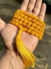 8 mm Rnd 108+1 Beads Original Yellow Jade Jaap Rosary, Japa Mala Energized picture