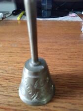 Vintage Brass Bell of Sarna India only 3.25 inches tall with etched designs picture