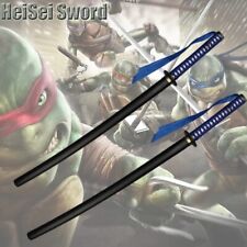 Combo of 2 Ninja turtle Leo katana pair T10 steel functional samurai sword anime picture