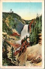 Yellowstone Park WY-Wyoming, Great Fall from Red Rock, Vintage Postcard picture